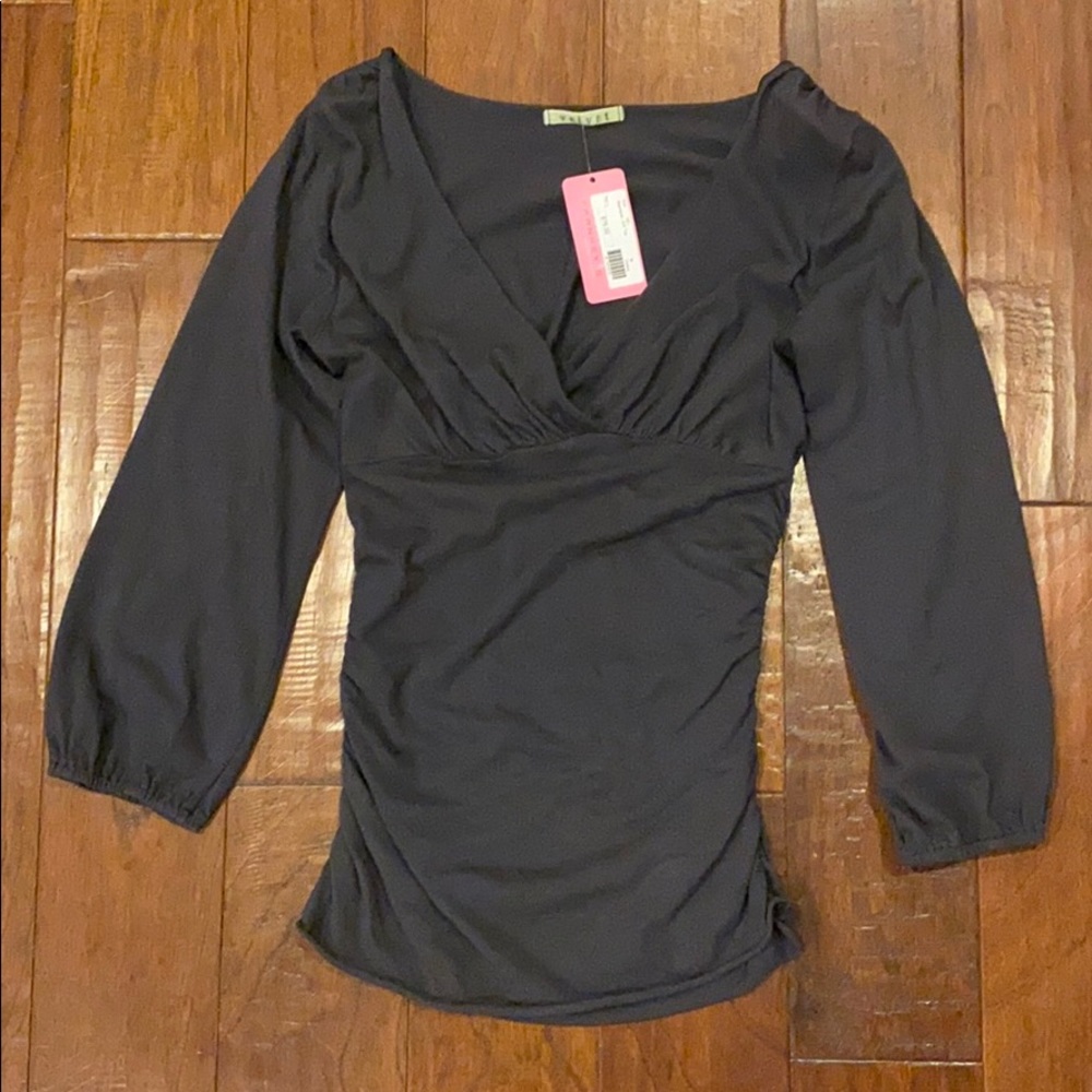 Velvet Gray Top New with Tags Size S/M